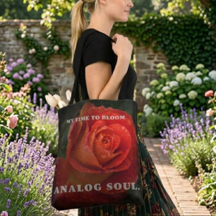 Sac fourre-tout noir macro analogique âme rose rou