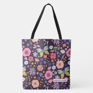 Sac fourre-tout nom floral et prune