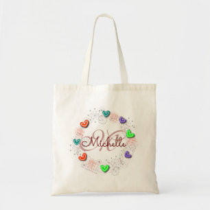 Sac fourre-tout nommé personnalisé à monogramme