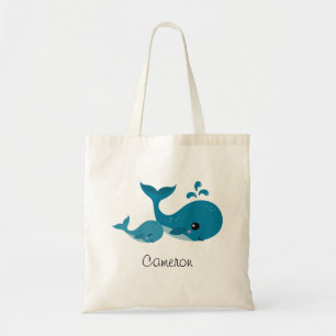 Sac fourre-tout nommé personnalisé par baleines