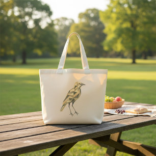 Sac fourre-tout oiseau géométrique dessiné à la ma