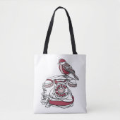 Sac fourre-tout Oiseau sur Téléphone (Devant)