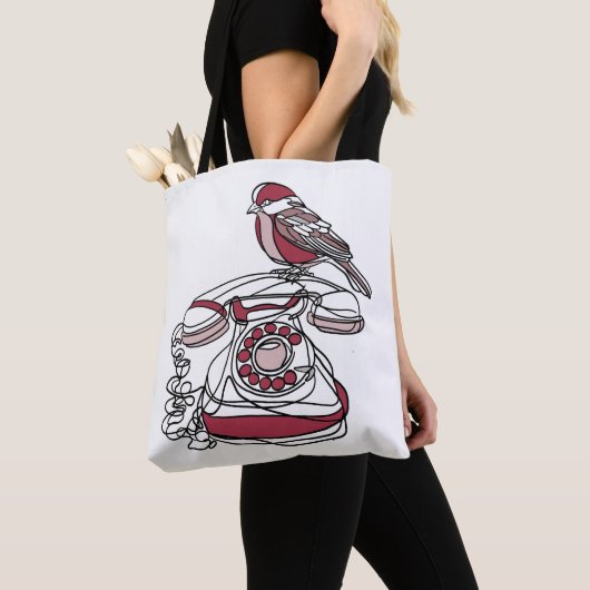 Sac fourre-tout Oiseau sur Téléphone (De près)