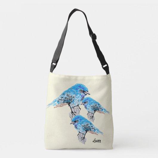 Sac fourre-tout : Oiseaux bleus (Dos)