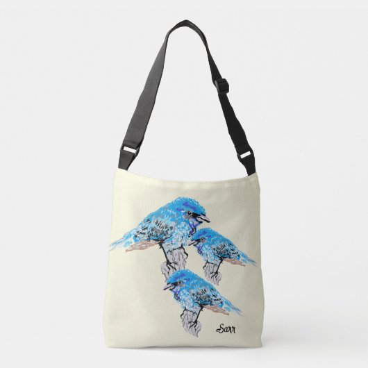 Sac fourre-tout : Oiseaux bleus (Devant)
