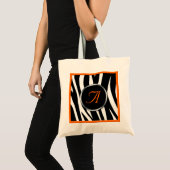Sac fourre-tout orange à monogramme d'impression (Devant (produit))