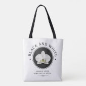 sac fourre-tout orchidée noir et blanc (Dos)