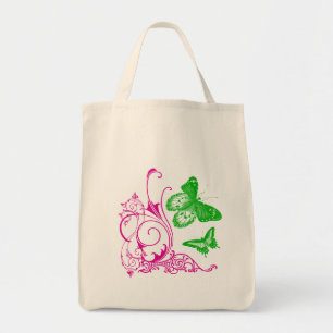 Sac fourre-tout organique bleu à papillon