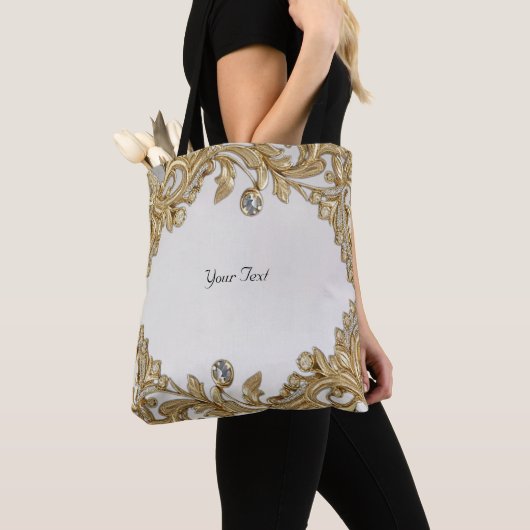 Sac fourre-tout ornemental doré (De près)
