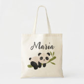Sac fourre-tout Ours Personnalisé Panda Avec Bambo (Devant)
