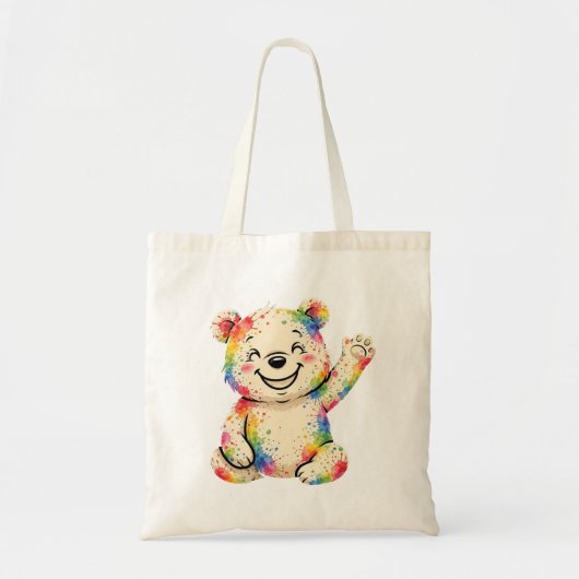 sac fourre-tout ourson peint (Devant)