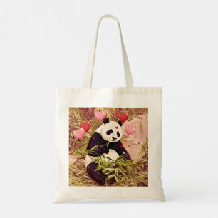Sac fourre-tout Panda et cœurs