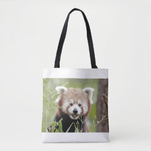 Sac fourre-tout. Panda rouge photo.Sac fourre-tout