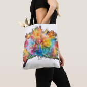 Sac fourre-tout paon multicolore (De près)