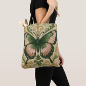 Sac fourre-tout Papillon Rose & Vert (De près)
