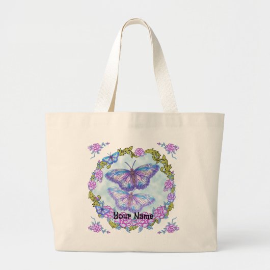 Sac fourre-tout Papillons Roses (Devant)