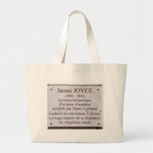 Sac fourre-tout parisien à plaque de James Joyce