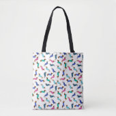 Sac fourre-tout pastel coloré teckel (Devant)