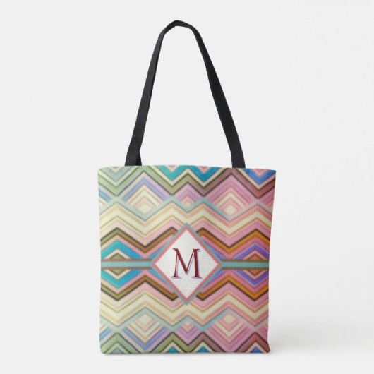 Sac fourre-tout Pastel Turquoise & Pink Multi Zig (Dos)