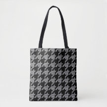 Sac fourre-tout Paws-for-Houndstooth (noir/blanc)