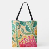 Sac fourre-tout paysager de Cactus aquarelle (Dos)