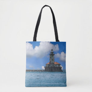 Sac fourre-tout peint du phare du port de Chicago