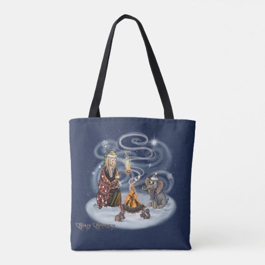 Sac fourre-tout père Noël Chris et Wilbur Fireside (Dos)