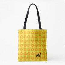 sac fourre-tout personnalisable à motif jaune vif