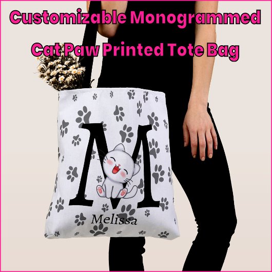Sac fourre-tout personnalisable avec monogramme et