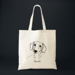 Sac fourre-tout personnalisable Dachshund<br><div class="desc">Utilisez l’outil de personnalisation de Zazzle pour ajouter un nom ou un message personnalisé ou supprimer le texte dans son intégralité. Un cadeau parfait pour les parents de chiens ! Sac réutilisable parfait pour se rendre sur le marché de l’agriculteur ou simplement pour mettre quelques articles en vente. Éliminez le...</div>
