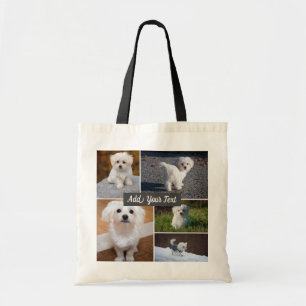 Sac fourre-tout personnalisé à collage de 5 phot
