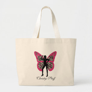 Sac fourre-tout personnalisé à fille de papillon
