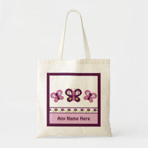 Sac fourre-tout personnalisé à papillon de prune
