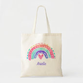 Sac fourre-tout personnalisé arc-en-ciel aquarelle (Devant)