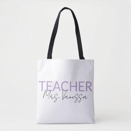 Sac fourre-tout personnalisé au nom de l'enseignan (Devant)