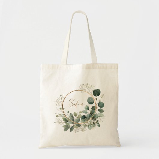 Sac fourre-tout personnalisé avec cadre doré et eu (Devant)