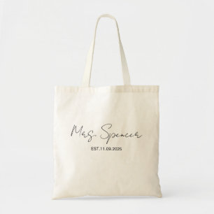 Sac fourre-tout personnalisé avec date Mme Nom de