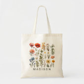 Sac fourre-tout personnalisé avec fleurs sauvages (Devant)