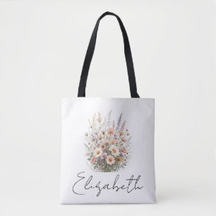 Sac fourre-tout personnalisé avec la fleur du mois
