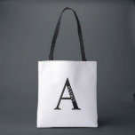 Sac fourre-tout personnalisé avec monogramme et no<br><div class="desc">Cadeau personnalisé avec monogramme et nom
caractéristiques personnalisées monogramme et nom dans un style de police serif classique.</div>