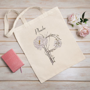 Sac fourre-tout personnalisé avec monogramme flora