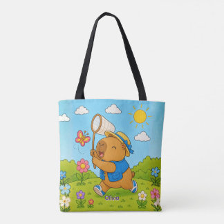 Sac fourre-tout personnalisé avec nom de capybara 