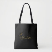 Sac fourre-tout personnalisé avec nom et fleurs po (Devant)