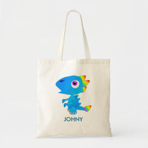 Sac fourre-tout personnalisé bleu dragon mignon
