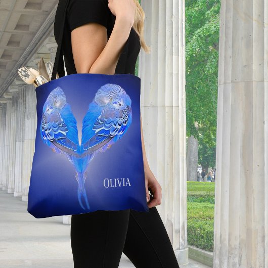 Sac fourre-tout personnalisé Blue budgie