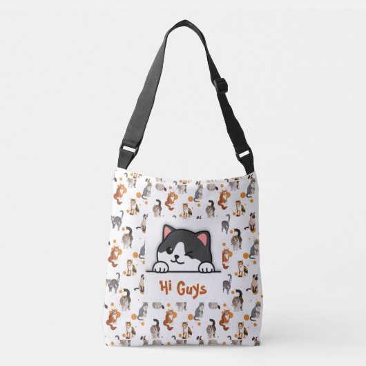 Sac fourre-tout Personnalisé Chat Peeking Cute (Devant)