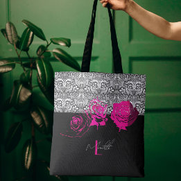 Sac fourre-tout personnalisé Chic Lace & Roses
