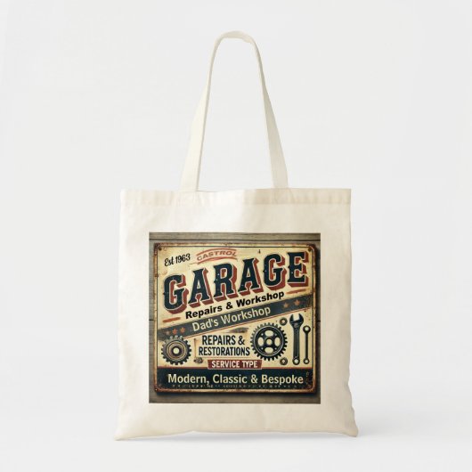 Sac fourre-tout personnalisé de garage vintage (Devant)