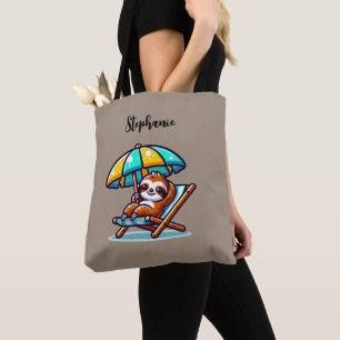Sac fourre-tout personnalisé de paresseux à la pla