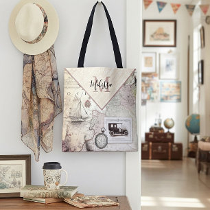 Sac fourre-tout personnalisé de voyage vintage